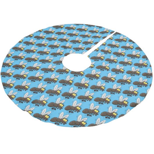 Hübscher Cartoon Polyester Weihnachtsbaumdecke (Schrägansicht)