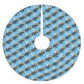 Hübscher Cartoon Polyester Weihnachtsbaumdecke (Vorderseite)