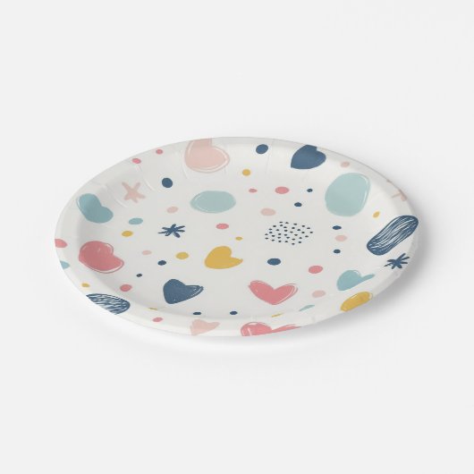 Hübscher Cartoon Sky Pappteller (Schrägansicht)