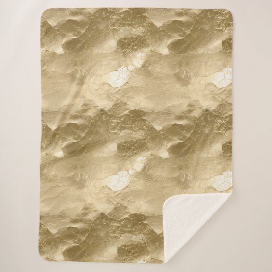 Hübscher Champagner Gold Glamour Sherpadecke (Vorderseite)