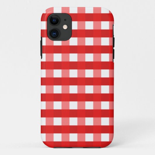 Hübscher Chic-roter Gingham überprüftes Case-Mate iPhone Hülle (Rückseite)