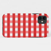 Hübscher Chic-roter Gingham überprüftes Case-Mate iPhone Hülle (Rückseite (Horizontal))