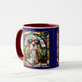Hübscher Cocker Spaniel Buntglas-Kaffeebecher Tasse (Vorderseite Links)