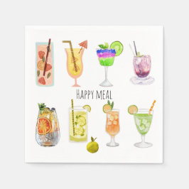 Hübscher Cocktail Party Feier weiß Serviette