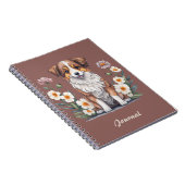 Hübscher Collie umringt von Blumen - Notizblock (Rechte Seite)