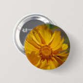 Hübscher Coreopsis-Blumen-Knopf Button (Vorne & Hinten)