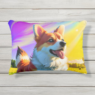 Hübscher Corgi Hund 2 Kissen Für Draußen