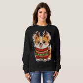 Hübscher Corgi-Hund hässlicher Weihnachtspullover Sweatshirt (Vorne ganz)