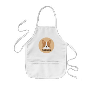 Hübscher Corgi-Hund mit personalisiertem Namen Kinderschürze
