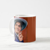hübscher Cowboy mit Zigarette Kaffeetasse (Vorderseite Links)