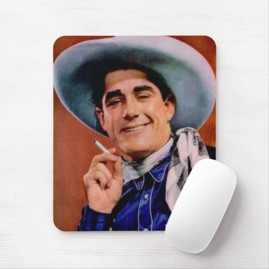 hübscher Cowboy mit Zigarette Mousepad (Mit Mouse)