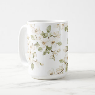 Hübscher cremefarbener blühender Baum Kaffeetasse
