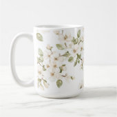 Hübscher cremefarbener blühender Baum  Kaffeetasse (Links)