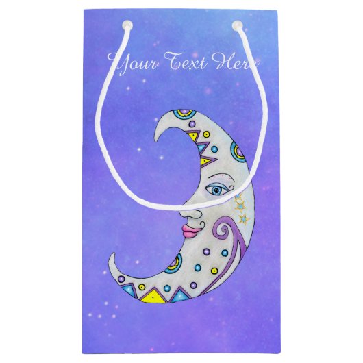 Hübscher Crescent Moon farbenfrohe Markierungen st Kleine Geschenktüte (Rückseite)