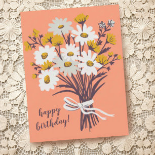 Hübscher Daisy-Blumenstrauß CUSTOM Alles Gute zum  Postkarte