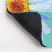 Hübscher Daisy White Pink Monogram Mouse Pad Mousepad (Ecke)