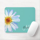 Hübscher Daisy White Pink Monogram Mouse Pad Mousepad (Mit Mouse)