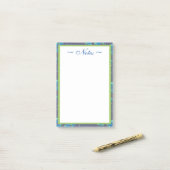 Hübscher Denim Blue Flower Post-It-It-Notes Post-it Klebezettel (Auf Schreibtisch)
