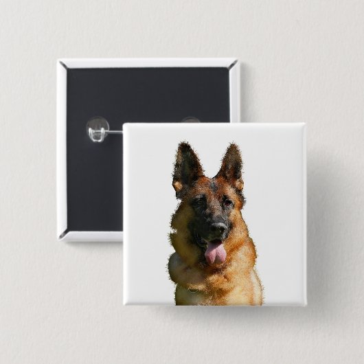 Hübscher deutscher Schäferknopf Button (Vorne & Hinten)