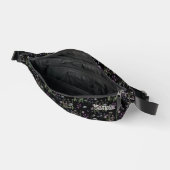 Hübscher Ditsy FLoral Pattern Schwarzer Violettnam Bauchtasche (Offen)