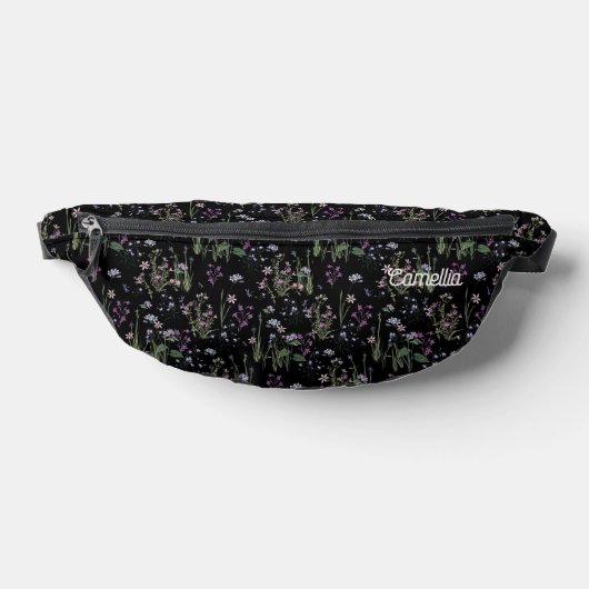 Hübscher Ditsy FLoral Pattern Schwarzer Violettnam Bauchtasche (Ablage )