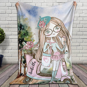 Hübscher Doodle Scooter Personalisierter Name Sherpadecke