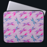 Hübscher Dragonfly Lila Blue Two Tone Muster Laptopschutzhülle<br><div class="desc">Herrliche Drachenfliege dekorativ in Farbtönen,  Blues und Purpur.</div>