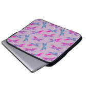 Hübscher Dragonfly Lila Blue Two Tone Muster Laptopschutzhülle (Vorne Knopf)