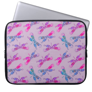 Hübscher Dragonfly Lila Blue Two Tone Muster Laptopschutzhülle