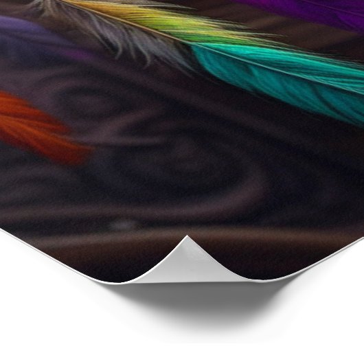 Hübscher Dreamcatcher in Window Lila Boho Poster (Ecke)