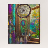 Hübscher Dreamcatcher in Window Lila Boho Puzzle (Vertikal)