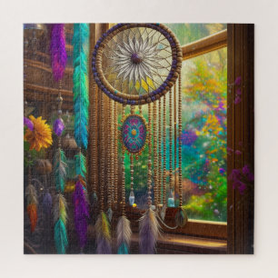 Hübscher Dreamcatcher in Window Lila Boho Puzzle