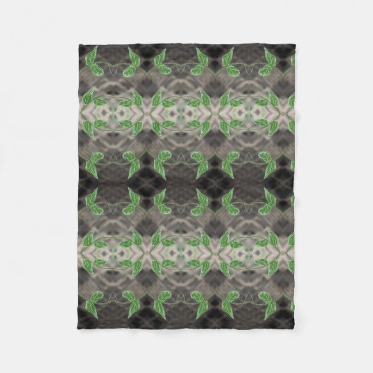 Hübscher Druck mit Schwarz-weißer und grüner Schri Fleecedecke (Vorderseite)