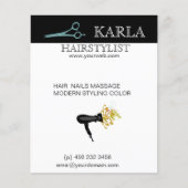 Hübscher Dryer Salon Wellness-Center Friseur Stils Flyer (Vorne)