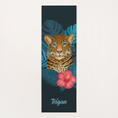 Hübscher Dschungel Leopard | Blau | Name Yogamatte (Rückseite)