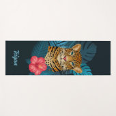 Hübscher Dschungel Leopard | Blau | Name Yogamatte (Vorderseite (Horizontal))