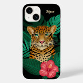 Hübscher Dschungel Leopard | Schwarz | Name Case-Mate iPhone Hülle (Rückseite)