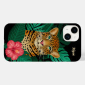 Hübscher Dschungel Leopard | Schwarz | Name Case-Mate iPhone Hülle (Rückseite (Horizontal))