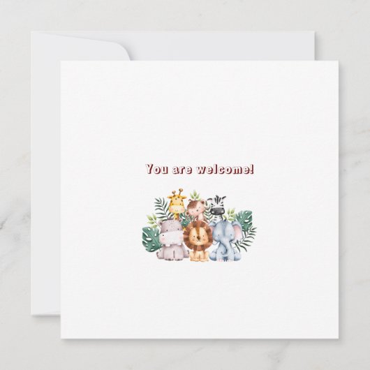 Hübscher Dschungel und wild lebende Tiere l Giraff Einladung (Rückseite)