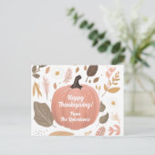 Hübscher Earthy Pumpkin Foliage Erntedank Postkarte (Stehend Vorderseite)