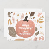 Hübscher Earthy Pumpkin Foliage Erntedank Postkarte (Vorne/Hinten)