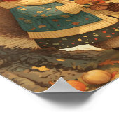 Hübscher Eichhörnchen-Herbst-Tier-Kinderzimmer-Wan Poster (Ecke)