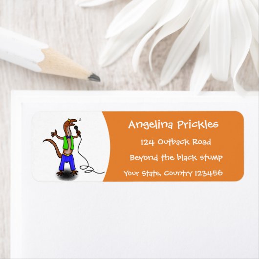 Hübscher Eidechsengesang mit Mikrofon-Cartoon (Insitu)