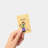 Hübscher Eidechsengesang mit Mikrofon-Cartoon Ausweis (Handheld)