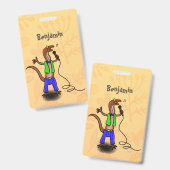 Hübscher Eidechsengesang mit Mikrofon-Cartoon Ausweis (Vorder- & Rückseite)