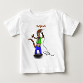 Hübscher Eidechsengesang mit Mikrofon-Cartoon Baby T-shirt (Vorderseite)