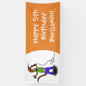 Hübscher Eidechsengesang mit Mikrofon-Cartoon Banner (Vertikal)