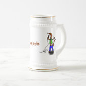 Hübscher Eidechsengesang mit Mikrofon-Cartoon Bierglas (VorderseiteRechts)