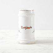 Hübscher Eidechsengesang mit Mikrofon-Cartoon Bierglas (Mittel)