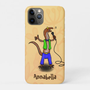 Hübscher Eidechsengesang mit Mikrofon-Cartoon Case-Mate iPhone Hülle